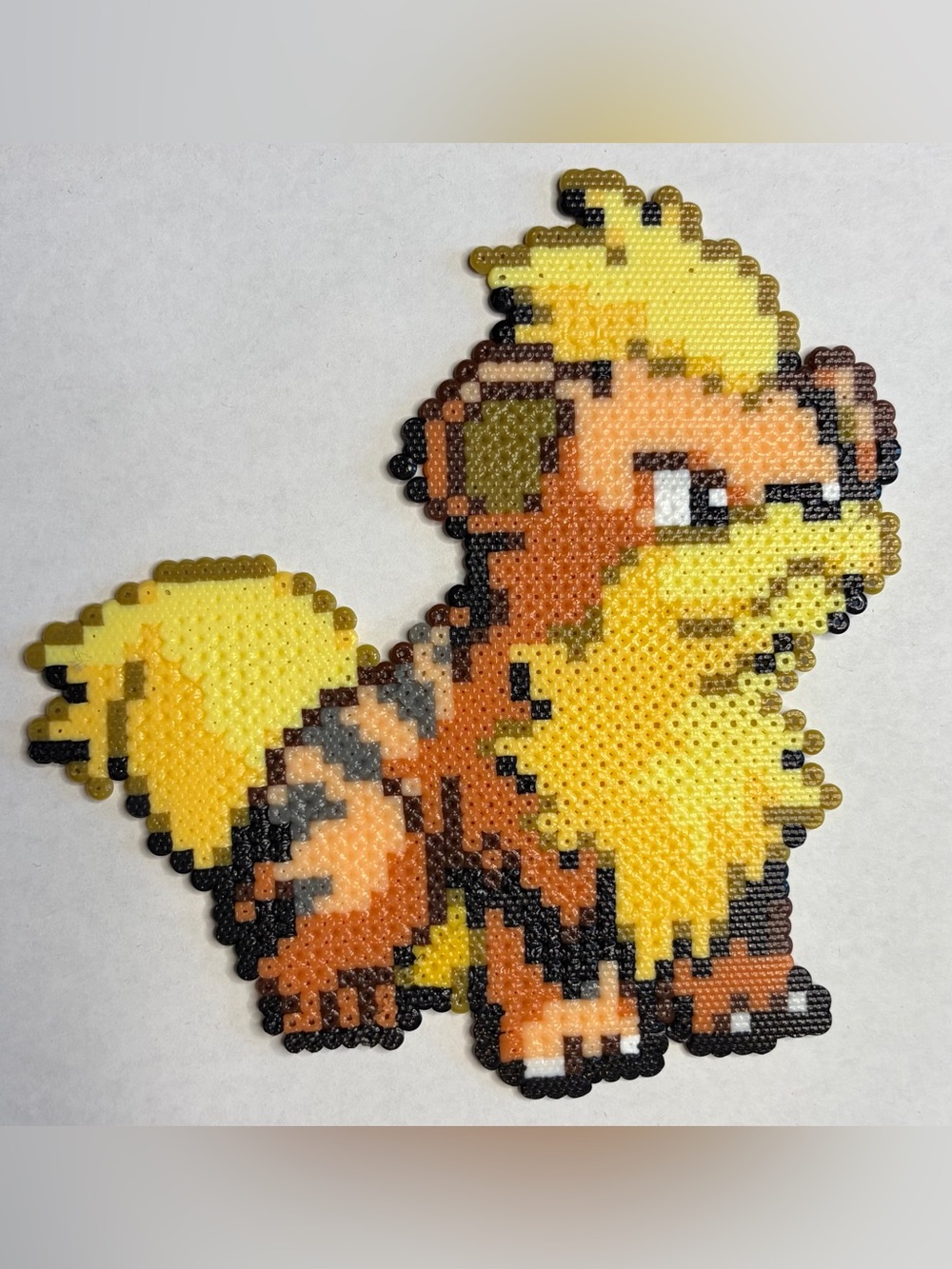Pokemon Growlithe Perler Bead Magnet - Yellow, Orange, Black
